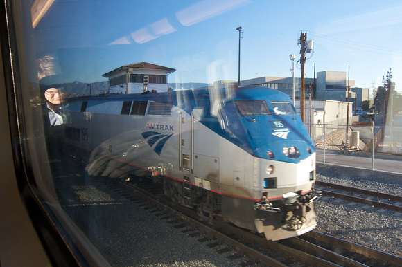 An AMTRAK arriving at Union Station just as we departed.