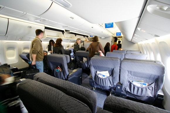 The 5-row BusinessFirst cabin.  2-1-2 seating.