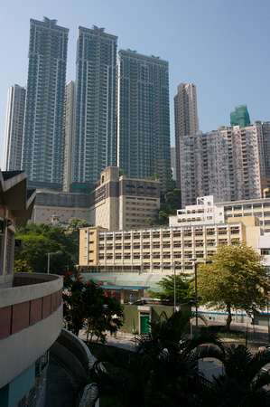Another view, from Lai Tak Estate.  True Light Middle School in foreground.