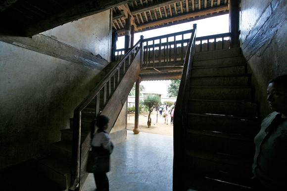 Dual stairways leading to upper level, N. Teaching Building.