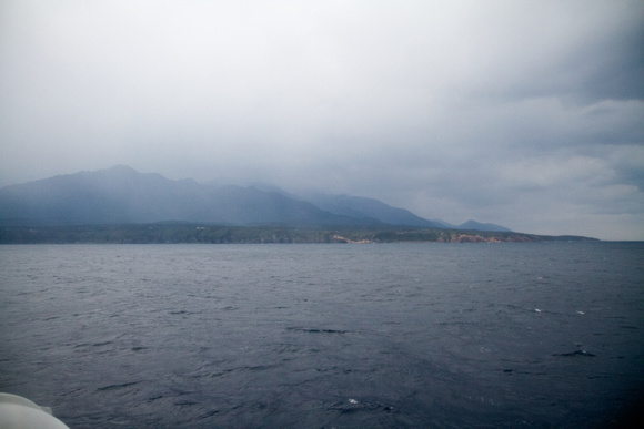 First glimpse of Yakushima from our jetfoil.