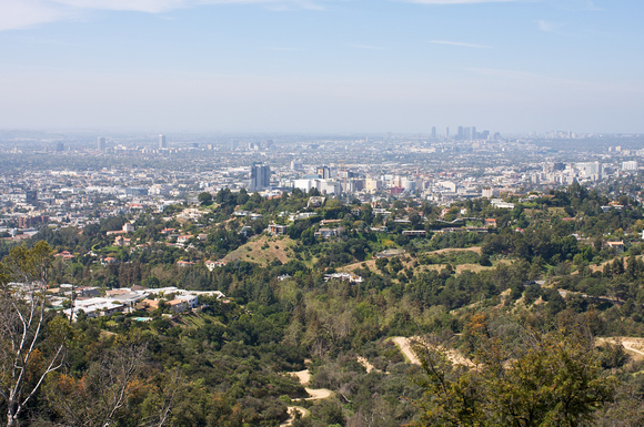 Looking SW towards Century City, Westwood and the Pacific.