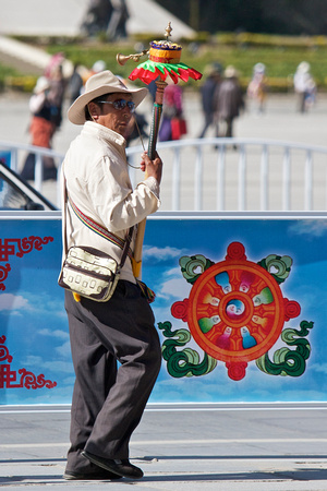 His prayer wheel has to be be biggest and most colorful.