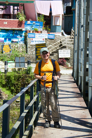 Annapurna Conservation Area Project checkpoint behind the bridge.