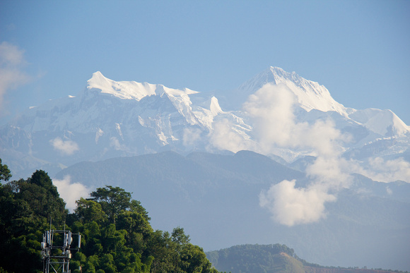 Annapurna II on right is 16th tallest peak in the world.