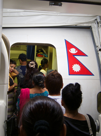 Nepali flag at Door 1.