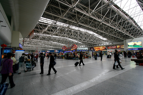 Inside the departure hall.
