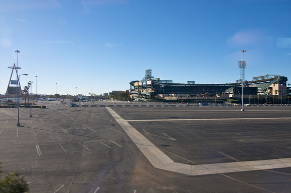 Angel Stadium of Anaheim.    Adjacent to the train station.
