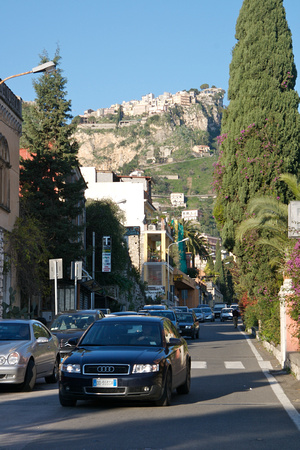 Castelmola over the town of Taormina.
