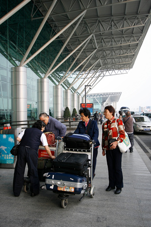 Arriving at Shenzhen airport.