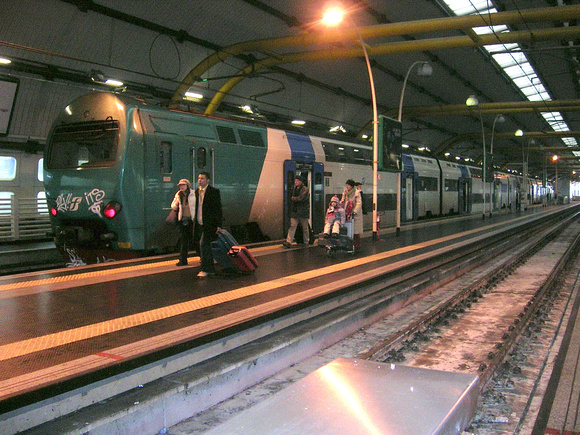 Commuter train at Fiumicino airport station