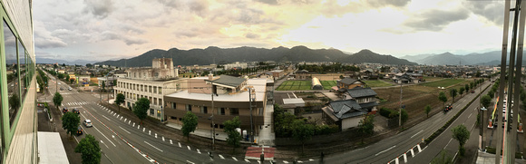Panorama from our room that faces West.