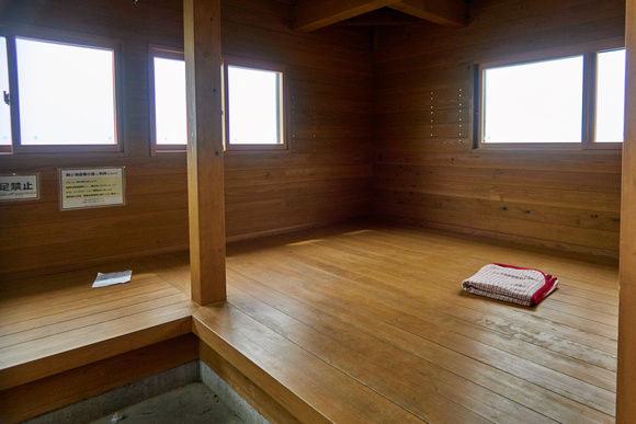 Interior of the shelter hut.