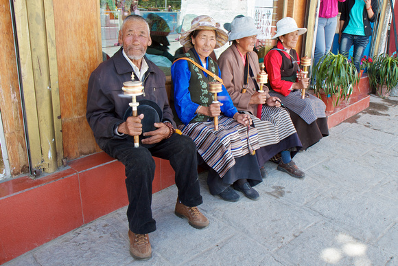 Tibetan pilgrims circle around the Potala all day.