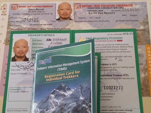 TIMS and the Annapurna trekking permit.