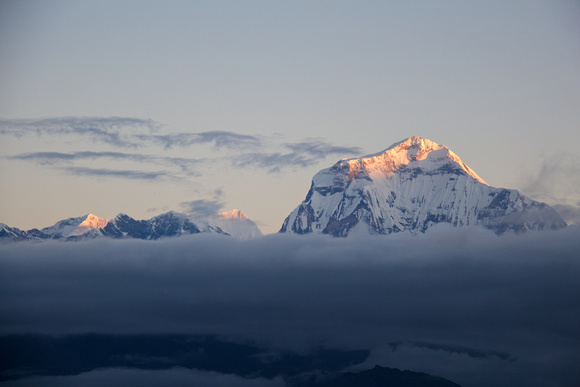 The rest of the Dhaulagiri range on left, separated by 5,355m French Pass.