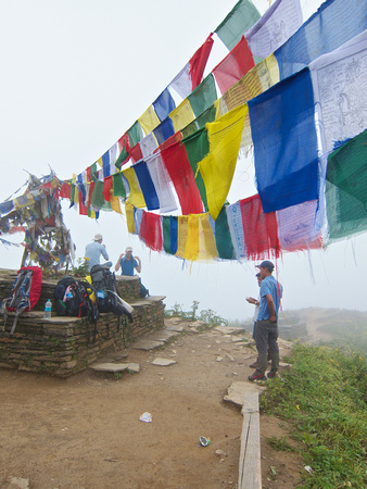 Prayer flag near the top at around 3,200m.  About same height as Poon Hill.