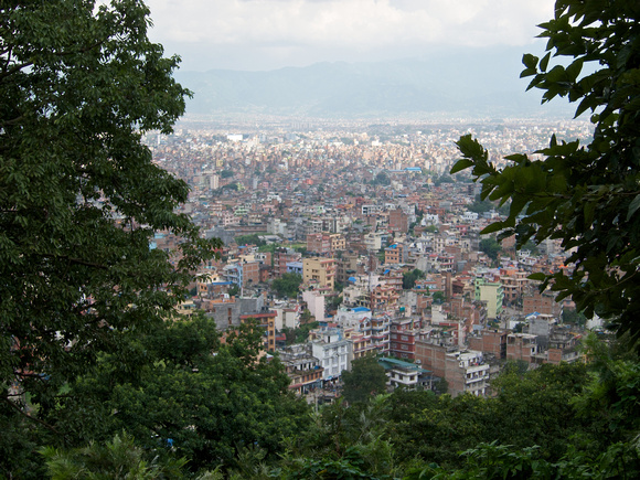 Nice view of the city and the whole Kathmandu Valley to the East.