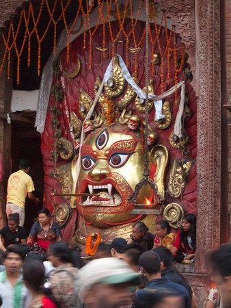 Lucky to see the Sweta (White) Bhairava.  Only visible during Indra Jatra.