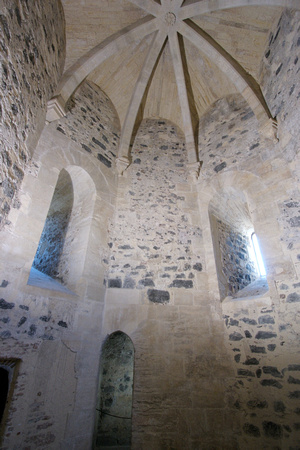 Inside one of the corner towers.