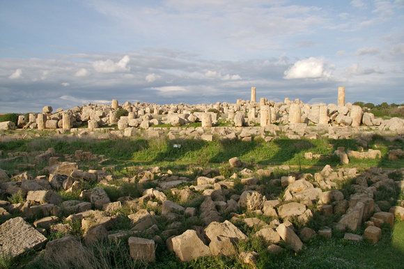 The ruins of Temple F (dedicated to Athena) and Temple G (Apollo) to the north.