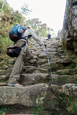 Final steps, really, on the Inca Trail.  Sun Gate at the top.