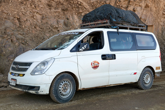 The Hyundai H1 is very popular here. 6-day supplies for 3 of us + 2 guides + 1 cook.