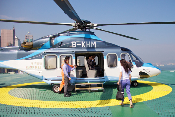 B-KHM, one of 6 AugustaWestland AW139 in fleet.  Seats 12 + 2 pilots.