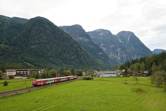 A regional train passes through here from Stainach north to Linz.